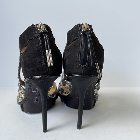 L.A.M.B Open Toe Platform Leather Heel Sandals size 9M - Picture 7 of 9